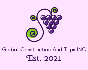 Vegan - Violet Grape Vine logo design
