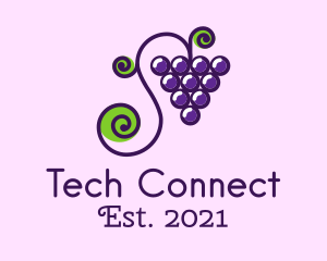 Grocer - Violet Grape Vine logo design