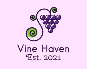 Violet Grape Vine logo design