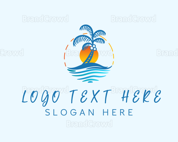 Coconut Tree Beach Logo