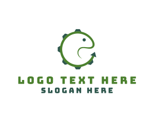 Cog - Arrow Gear Lizard logo design