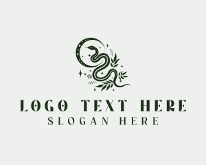 Flower - Boho Snake Moon logo design