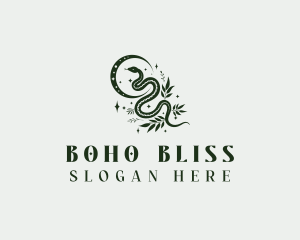 Boho Snake Moon logo design