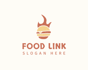 Fire Burger Food logo design