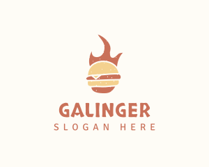 Lunch - Fire Burger Food logo design