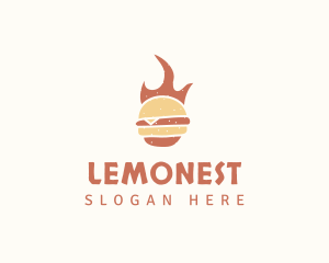 Chicken Wing - Fire Burger Food logo design