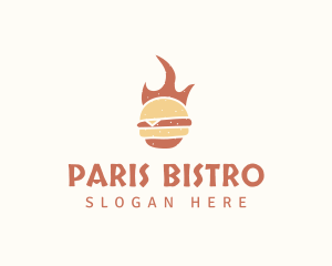 Fire Burger Food logo design