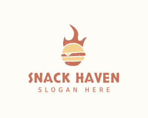 Fire Burger Food logo design