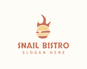 Fire Burger Food logo design