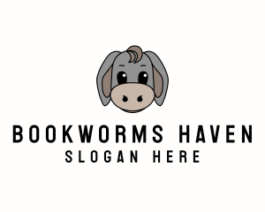 Books - Cute Toy Donkey logo design