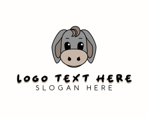 Books - Cute Toy Donkey logo design