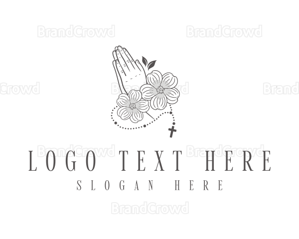 Floral Prayer Rosary Logo