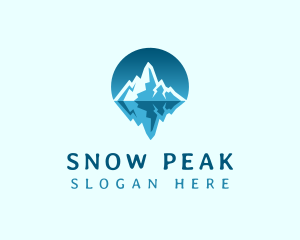 Skiing - Natural Ice Mountain logo design