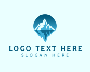 Skiing - Natural Ice Mountain logo design