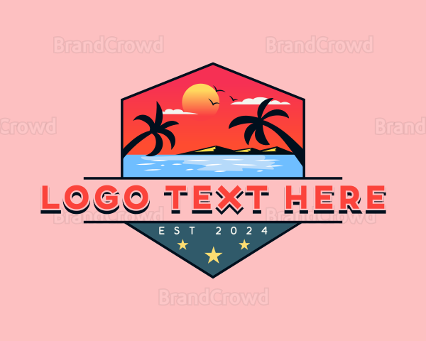 Travel Beach Vacation Logo