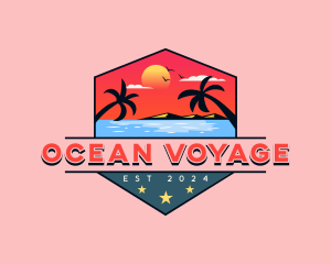 Travel Beach Vacation logo design