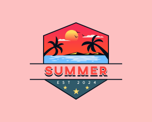 Travel Beach Vacation logo design