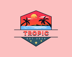 Travel Beach Vacation logo design