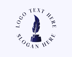 Feather - Quill Feather Ink logo design