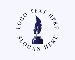 Ink - Quill Feather Ink logo design