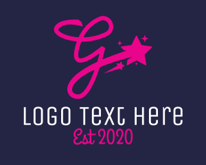 Wish - Cursive Letter G Shooting Stars logo design