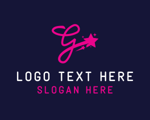 Shooting Stars - Cursive Letter G Shooting Stars logo design