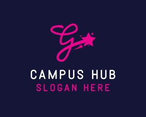 Campus - Cursive Letter G Shooting Stars logo design