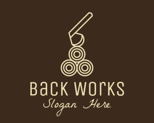 Wood Log Lumber Axe logo design