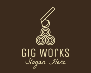 Wood Log Lumber Axe logo design