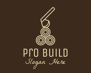 Wood Log Lumber Axe logo design