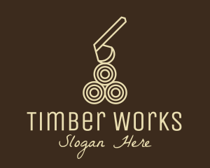 Lumber - Wood Log Lumber Axe logo design