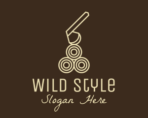 Wood Log Lumber Axe logo design