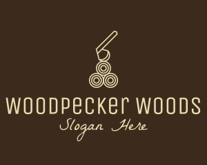 Wood Log Lumber Axe logo design