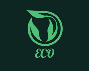 Eco Circle Leaf  logo design