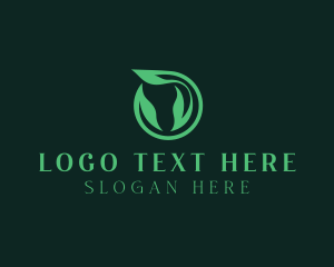 Green Tea - Eco Circle Leaf logo design