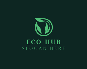 Eco Circle Leaf  logo design