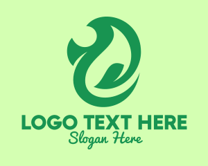 Green - Environmental Green Leaf logo design