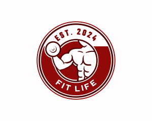 Bicep Barbell Fitness logo design