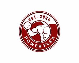 Bicep Barbell Fitness logo design