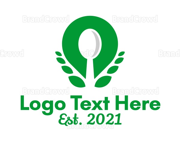 Vegan Restaurant Spoon Logo