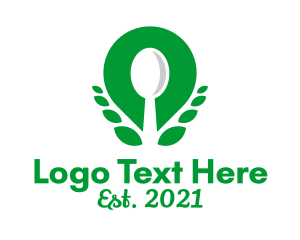 Vegan Restaurant Spoon logo design