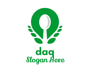 Vegan Restaurant Spoon Logo