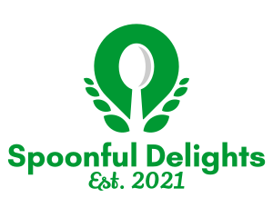 Vegan Restaurant Spoon logo design