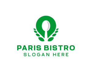 Vegan Restaurant Spoon logo design