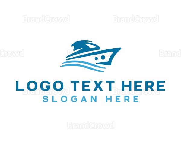 Vacation Travel Boat Logo