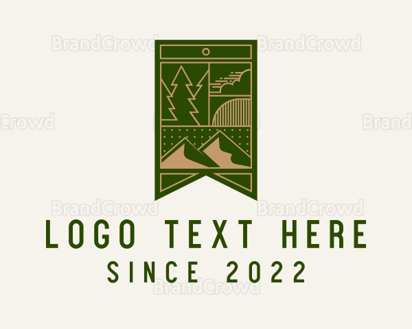 Mountain Bookmark Outdoor Logo