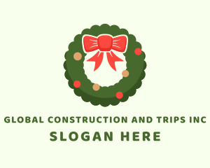 Ribbon Holiday Wreath Logo