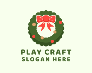 Ribbon Holiday Wreath Logo