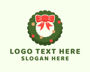 Ribbon Holiday Wreath Logo