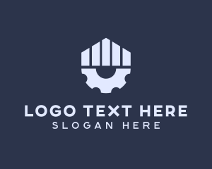 Gray Industrial Cogwheel logo design